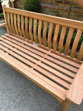 Load image into Gallery viewer, Solid Teak Wave Back Bench