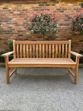 Load image into Gallery viewer, Solid Teak Wave Back Bench
